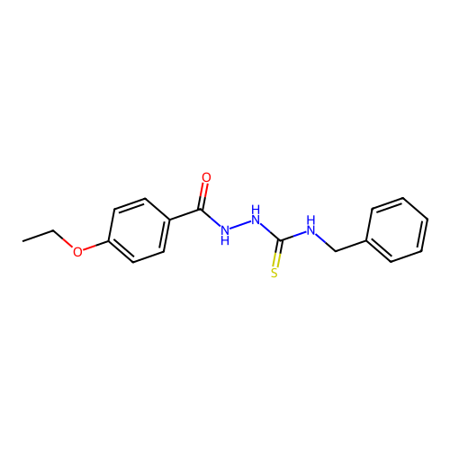 N-benzyl-2-[(4-ethoxyphenyl)carbonyl]hydrazinecarbothioamide structure