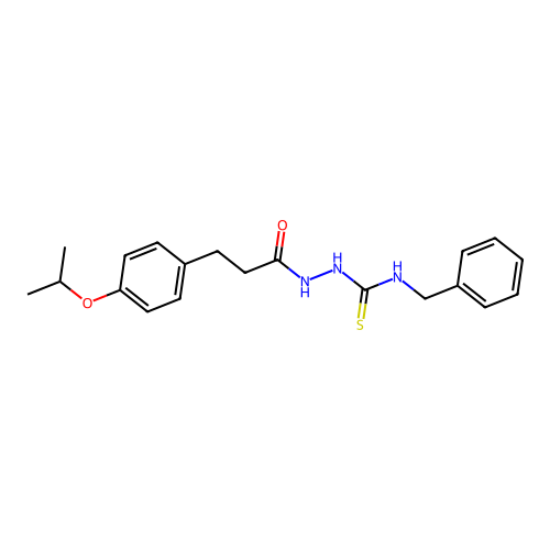 1-[[1-Oxo-3-(4-propan-2-yloxyphenyl)propyl]amino]-3-(phenylmethyl)thiourea structure