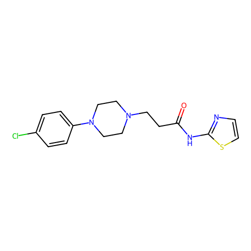 3-[4-(4-chlorophenyl)piperazin-1-yl]-N-(1,3-thiazol-2-yl)propanamide structure