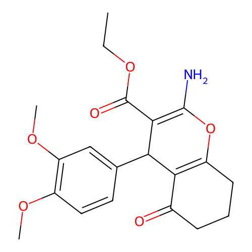 ethyl 2-amino-4-(3,4-dimethoxyphenyl)-5-oxo-5,6,7,8-tetrahydro-4H-chromene-3-carboxylate structure