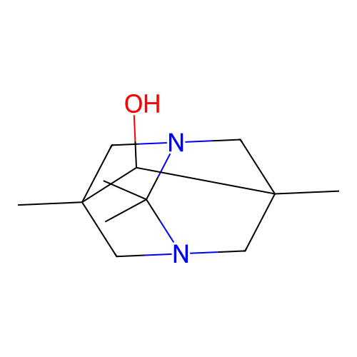 (1r,5R,7S)-2,2,5,7-tetramethyl-1,3-diazaadamantan-6-ol structure