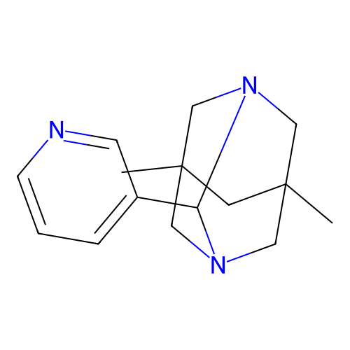5,7-Dimethyl-2-pyridin-3-yl-1,3-diazatricyclo[3.3.1.13,7]decane structure