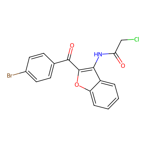 N-{2-[(4-bromophenyl)carbonyl]-1-benzofuran-3-yl}-2-chloroacetamide structure