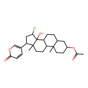 3-(Acetyloxy)-15-chloro-14-hydroxybufa-20,22-dienolide structure