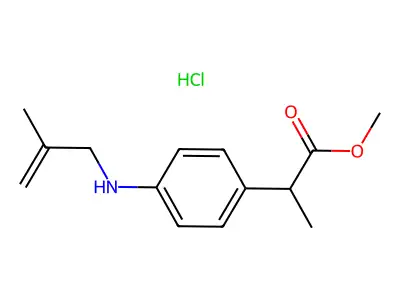 Methyl 2-(4-((2-methylallyl)amino)phenyl)propionate hydrochloride structure