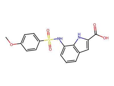7-{[(4-Methoxyphenyl)sulfonyl]amino}-1H-indole-2-carboxylic acid structure