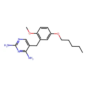 5-[(2-Methoxy-5-pentoxyphenyl)methyl]pyrimidine-2,4-diamine structure