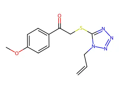 2-((1-allyl-1H-tetrazol-5-yl)thio)-1-(4-methoxyphenyl)ethanone structure