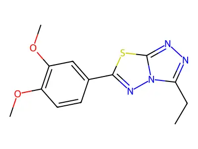 6-(3,4-Dimethoxyphenyl)-3-ethyl[1,2,4]triazolo[3,4-b][1,3,4]thiadiazole structure