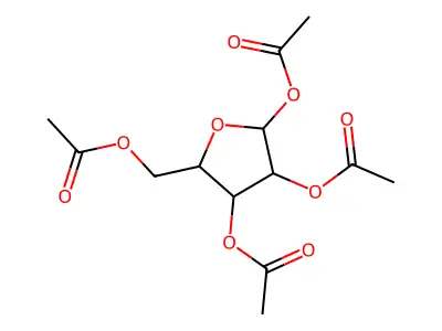 1,2,3,5-Tetra-O-acetylpentofuranose structure