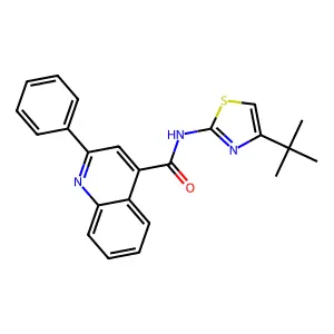 N-(4-tert-butyl-1,3-thiazol-2-yl)-2-phenylquinoline-4-carboxamide structure