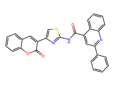 N-(4-(2-oxo-2H-chromen-3-yl)thiazol-2-yl)-2-phenylquinoline-4-carboxamide structure