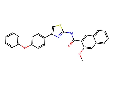 3-methoxy-N-[4-(4-phenoxyphenyl)-1,3-thiazol-2-yl]naphthalene-2-carboxamide structure
