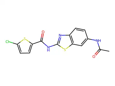 N-(6-acetamidobenzo[d]thiazol-2-yl)-5-chlorothiophene-2-carboxamide structure