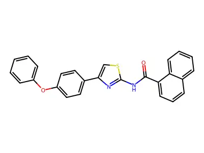 N-[4-(4-phenoxyphenyl)-1,3-thiazol-2-yl]naphthalene-1-carboxamide structure
