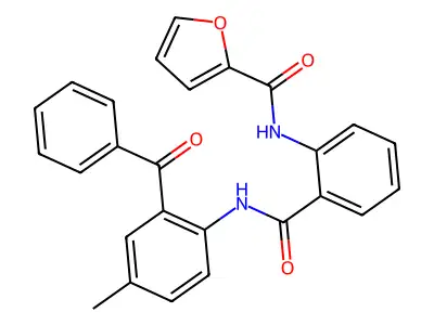 N-{2-[(2-benzoyl-4-methylphenyl)carbamoyl]phenyl}furan-2-carboxamide structure
