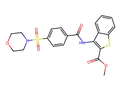 Methyl 3-(4-(morpholinosulfonyl)benzamido)benzo[b]thiophene-2-carboxylate structure