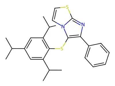 6-Phenyl-5-((2,4,6-triisopropylphenyl)thio)imidazo[2,1-b]thiazole structure