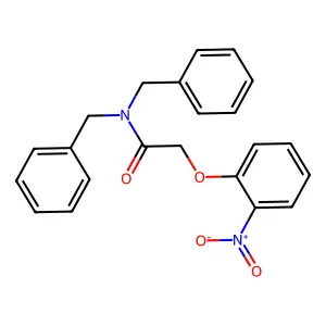 N,N-dibenzyl-2-(2-nitrophenoxy)acetamide structure