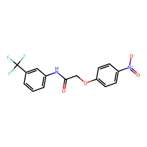 2-(4-nitrophenoxy)-N-[3-(trifluoromethyl)phenyl]acetamide structure