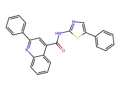 2-phenyl-N-(5-phenyl-1,3-thiazol-2-yl)quinoline-4-carboxamide structure