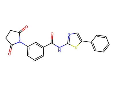 3-(2,5-dioxopyrrolidin-1-yl)-N-(5-phenyl-1,3-thiazol-2-yl)benzamide structure