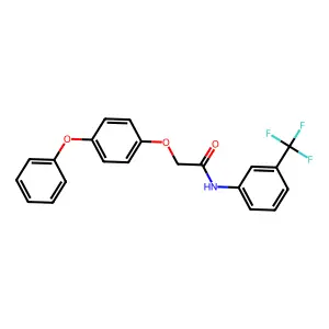 2-(4-phenoxyphenoxy)-N-[3-(trifluoromethyl)phenyl]acetamide structure
