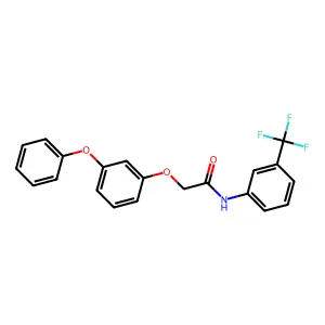 2-(3-phenoxyphenoxy)-N-[3-(trifluoromethyl)phenyl]acetamide structure
