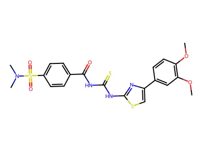 3-[4-(3,4-dimethoxyphenyl)-1,3-thiazol-2-yl]-1-[4-(dimethylsulfamoyl)benzoyl]thiourea structure