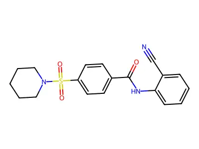 N-(2-cyanophenyl)-4-(piperidin-1-ylsulfonyl)benzamide structure