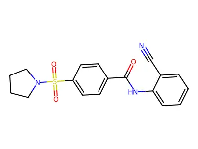 N-(2-cyanophenyl)-4-(pyrrolidin-1-ylsulfonyl)benzamide structure