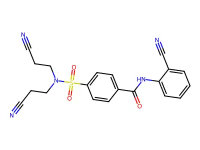 4-[bis(2-cyanoethyl)sulfamoyl]-N-(2-cyanophenyl)benzamide structure