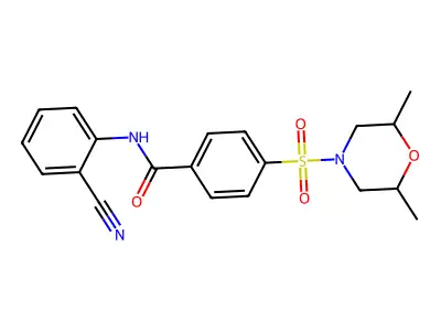 N-(2-cyanophenyl)-4-((2,6-dimethylmorpholino)sulfonyl)benzamide structure