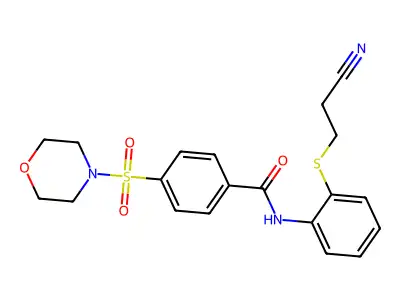 N-(2-((2-cyanoethyl)thio)phenyl)-4-(morpholinosulfonyl)benzamide structure