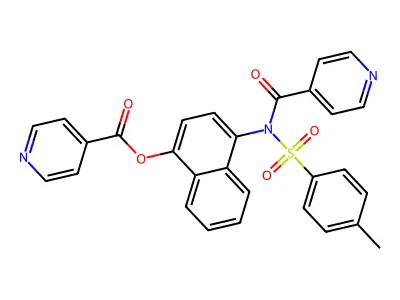 4-[N-(4-METHYLBENZENESULFONYL)PYRIDINE-4-AMIDO]NAPHTHALEN-1-YL PYRIDINE-4-CARBOXYLATE structure