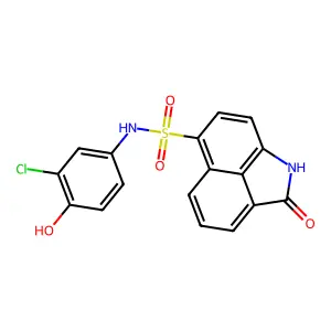 N-(3-chloro-4-hydroxyphenyl)-2-oxo-1,2-dihydrobenzo[cd]indole-6-sulfonamide structure
