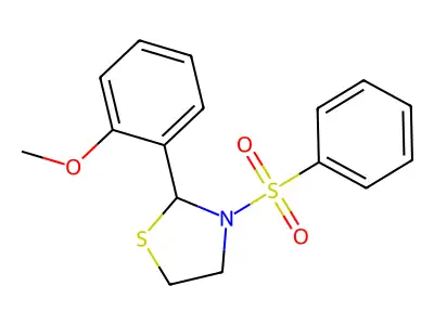 3-(Benzenesulfonyl)-2-(2-methoxyphenyl)-1,3-thiazolidine structure
