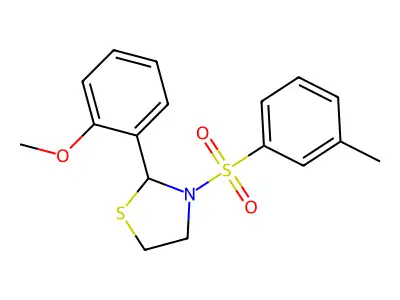 2-(2-Methoxyphenyl)-3-(m-tolylsulfonyl)thiazolidine structure