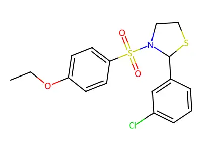 2-(3-Chlorophenyl)-3-((4-ethoxyphenyl)sulfonyl)thiazolidine structure