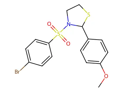 3-((4-Bromophenyl)sulfonyl)-2-(4-methoxyphenyl)thiazolidine structure