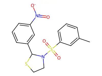 2-(3-Nitrophenyl)-3-(m-tolylsulfonyl)thiazolidine structure