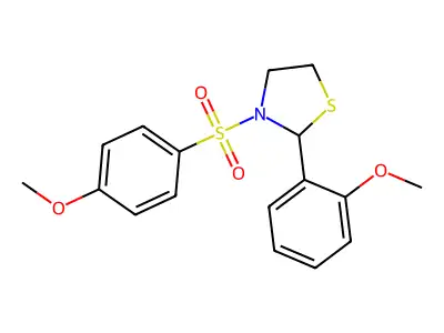 2-(2-Methoxyphenyl)-3-((4-methoxyphenyl)sulfonyl)thiazolidine structure