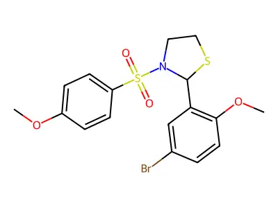 2-(5-Bromo-2-methoxyphenyl)-3-(4-methoxybenzenesulfonyl)-1,3-thiazolidine structure