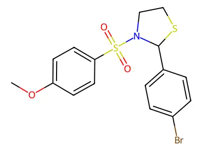 2-(4-Bromophenyl)-3-((4-methoxyphenyl)sulfonyl)thiazolidine structure