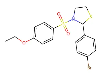 2-(4-Bromophenyl)-3-((4-ethoxyphenyl)sulfonyl)thiazolidine structure