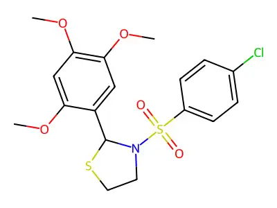 3-(4-Chlorophenyl)sulfonyl-2-(2,4,5-trimethoxyphenyl)-1,3-thiazolidine structure