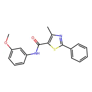 N-(3-methoxyphenyl)-4-methyl-2-phenyl-1,3-thiazole-5-carboxamide structure
