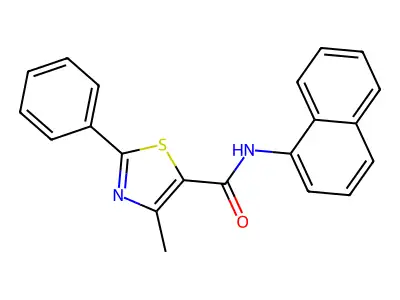 4-methyl-N-naphthalen-1-yl-2-phenyl-1,3-thiazole-5-carboxamide structure