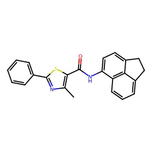 N-(1,2-dihydroacenaphthylen-5-yl)-4-methyl-2-phenyl-1,3-thiazole-5-carboxamide structure