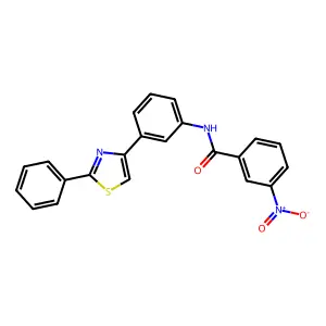 3-nitro-N-[3-(2-phenyl-1,3-thiazol-4-yl)phenyl]benzamide structure